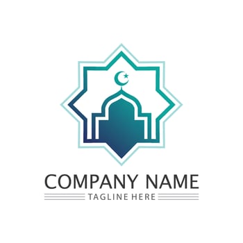 islamic icon and ramadhan logo design vector graphic sign