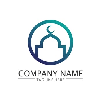 islamic icon and ramadhan logo design vector graphic sign