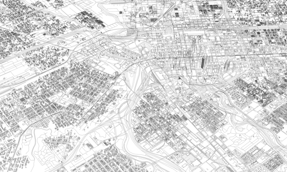 3D illustration of Houston mass building in transparent png