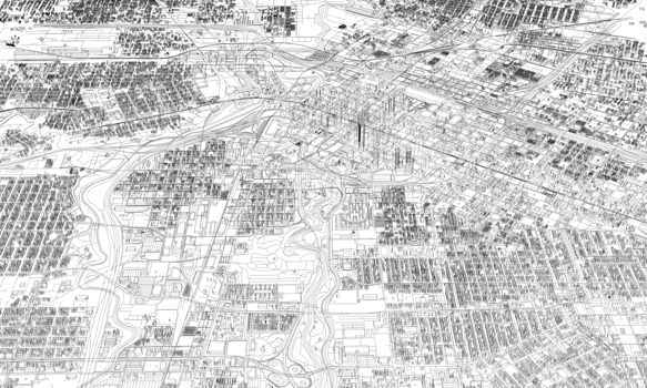 3D illustration of Houston mass building in transparent png