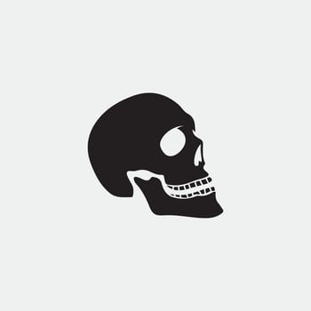 skull and bones icon logo design vector graphic illustration symbol