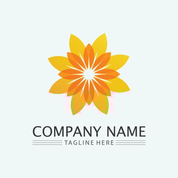 Flower logo. The circular logo. Logo of the flower. Stylized flower. Petals. Simple logo. The brand name  emblem  logo. Mandala. Logo boutique. Logotype for beauty. Logo for flower shop. vector
