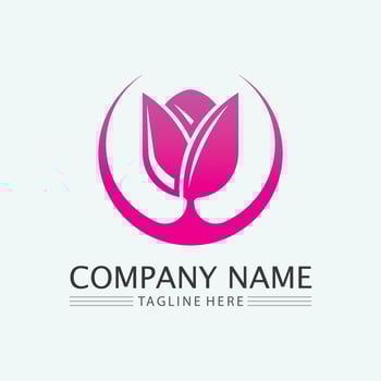 Flower logo. The circular logo. Logo of the flower. Stylized flower. Petals. Simple logo. The brand name  emblem  logo. Mandala. Logo boutique. Logotype for beauty. Logo for flower shop. vector
