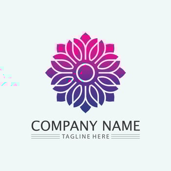Flower logo. The circular logo. Logo of the flower. Stylized flower. Petals. Simple logo. The brand name  emblem  logo. Mandala. Logo boutique. Logotype for beauty. Logo for flower shop. vector