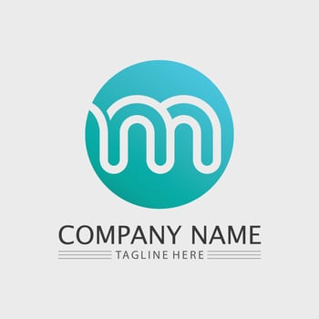 M letter an M font logo design vector identity icon sign