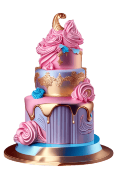 Royal Tiered Pink Princess Cake png