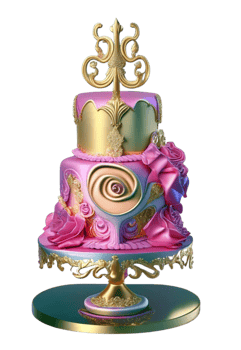 Royal Tiered Pink Princess Cake png