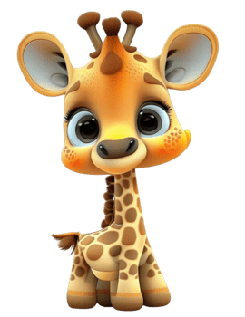 Little Baby Giraffe AI Generated png