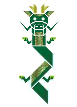Year Of The Dragon Vector Zodiac Symbol Illustration Isolated On A White Background.