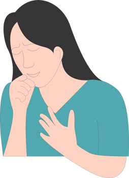The woman cough long Covid PNG