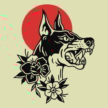 Dobermann design illustration, quality vector design.