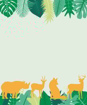 illustration vector graphic of animal and background leaf