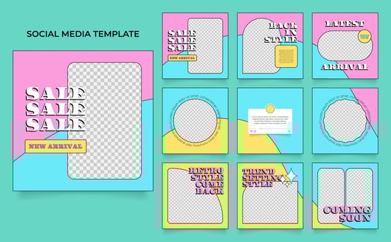 social media template banner fashion sale promotion vector