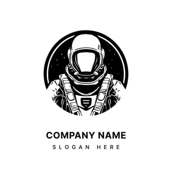 Astronaut logo design hand drawn illustration vector