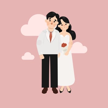 A COUPLE OF LOVERS WEDDING CARTOON vector