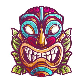 TIKI MASK WITH EXPRESSION vector