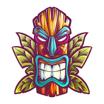 TIKI MASK WITH EXPRESSION vector