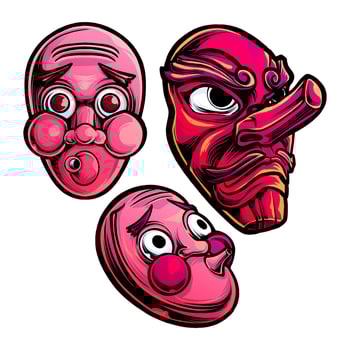 JAPAN MASK WITH RED COLOR vector