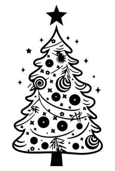 Xmas winter coloring page, kid, children, illustration, Christmas, Santa Clause. vector