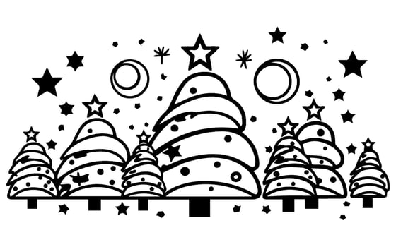Xmas winter coloring page, kid, children, illustration, Christmas, Santa Clause. vector