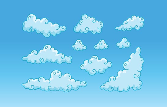 beautiful hand drawn clouds vector