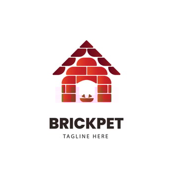 gradient brick logo design template vector
