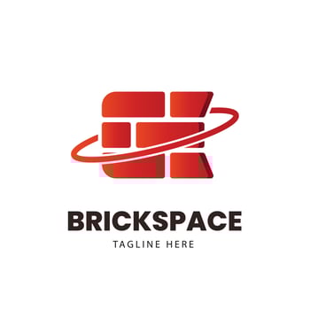gradient brick logo design template vector