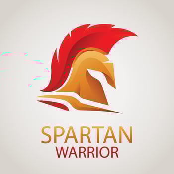 Gradient spartan helmet logo template vector