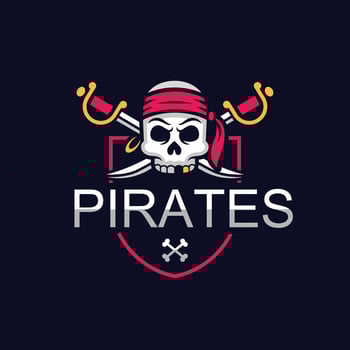 flat design pirate logo template vector