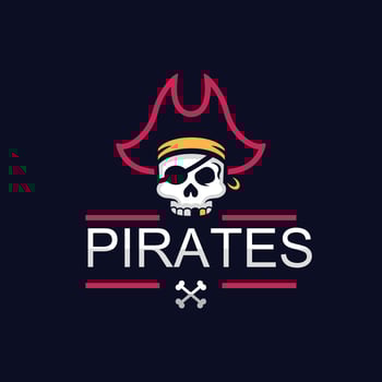 flat design pirate logo template vector