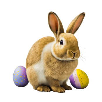 Cute Easter bunny with Easter egg png