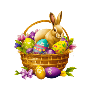 Cute Easter bunny with Easter egg png