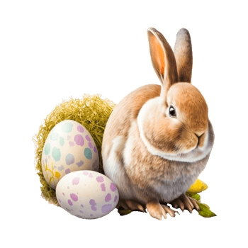 Cute Easter bunny with Easter egg png