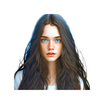 Cute women with long black hair png