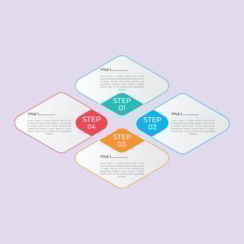 4 steps infographics template design vector
