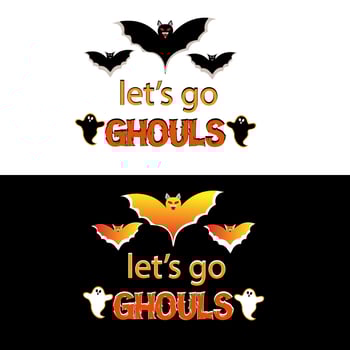 Halloween T shirt Design Lets go Ghouls vector