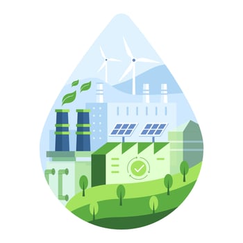Industrial ecology illustration vector