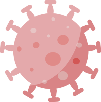 virus coronavirus icon. flat cartoon pink idea, web design. png