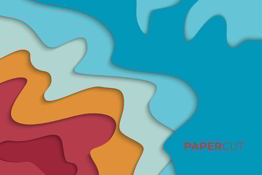 Bright color paper cut background design vector