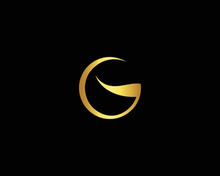 G letter logo design gold color vector icon.