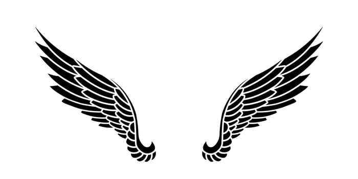 vector silhouette angel wings logo