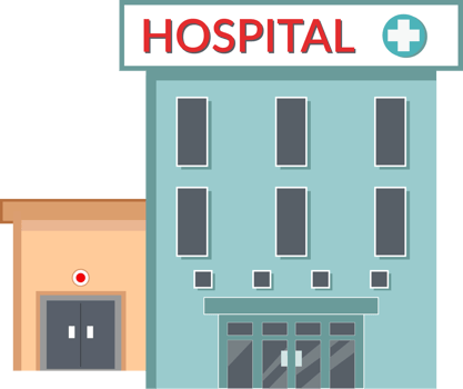 illustration hospital building and ambulance png