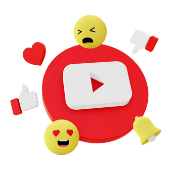 3d illustration icon of youtube like for UI UX web mobile app social media ads png