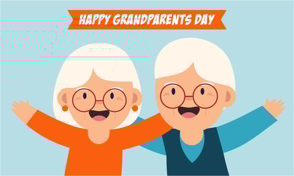 Happy grandparents day, elderly background illustration vector
