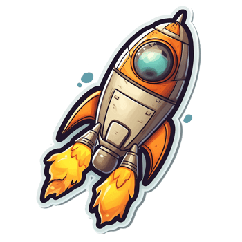rocket cartoon digital illustration, , transparent background png