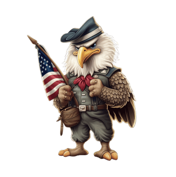 eagle wearing army outfit with american flag . png