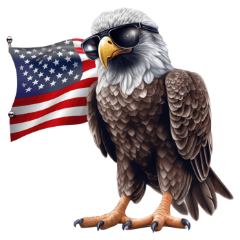 eagle wearing army outfit with american flag . png