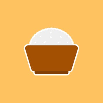rice bowl flat design vector illustration