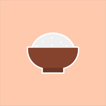 rice bowl flat design vector illustration