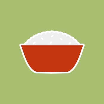 rice bowl flat design vector illustration